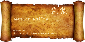 Hettich Nóra névjegykártya